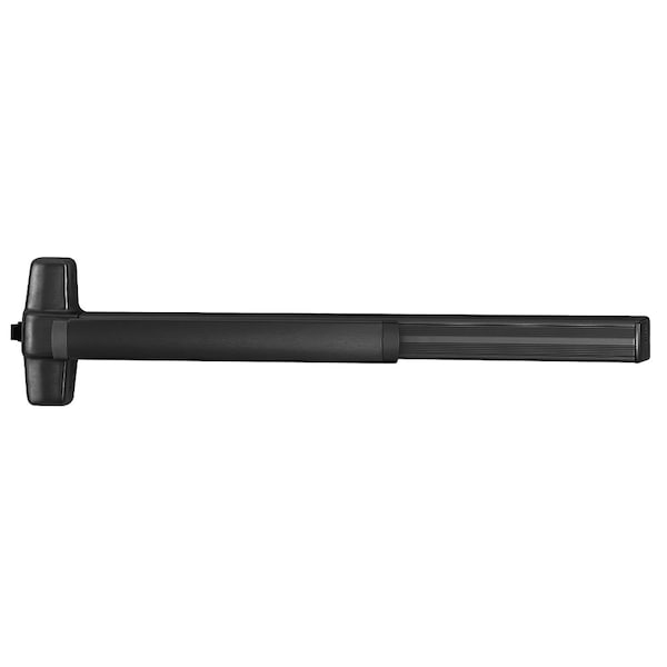Grade 1 Mortise Exit Bar, 36-in Device, Fire Rated, Exit Only, Less Dogging, Black Anodized Aluminum